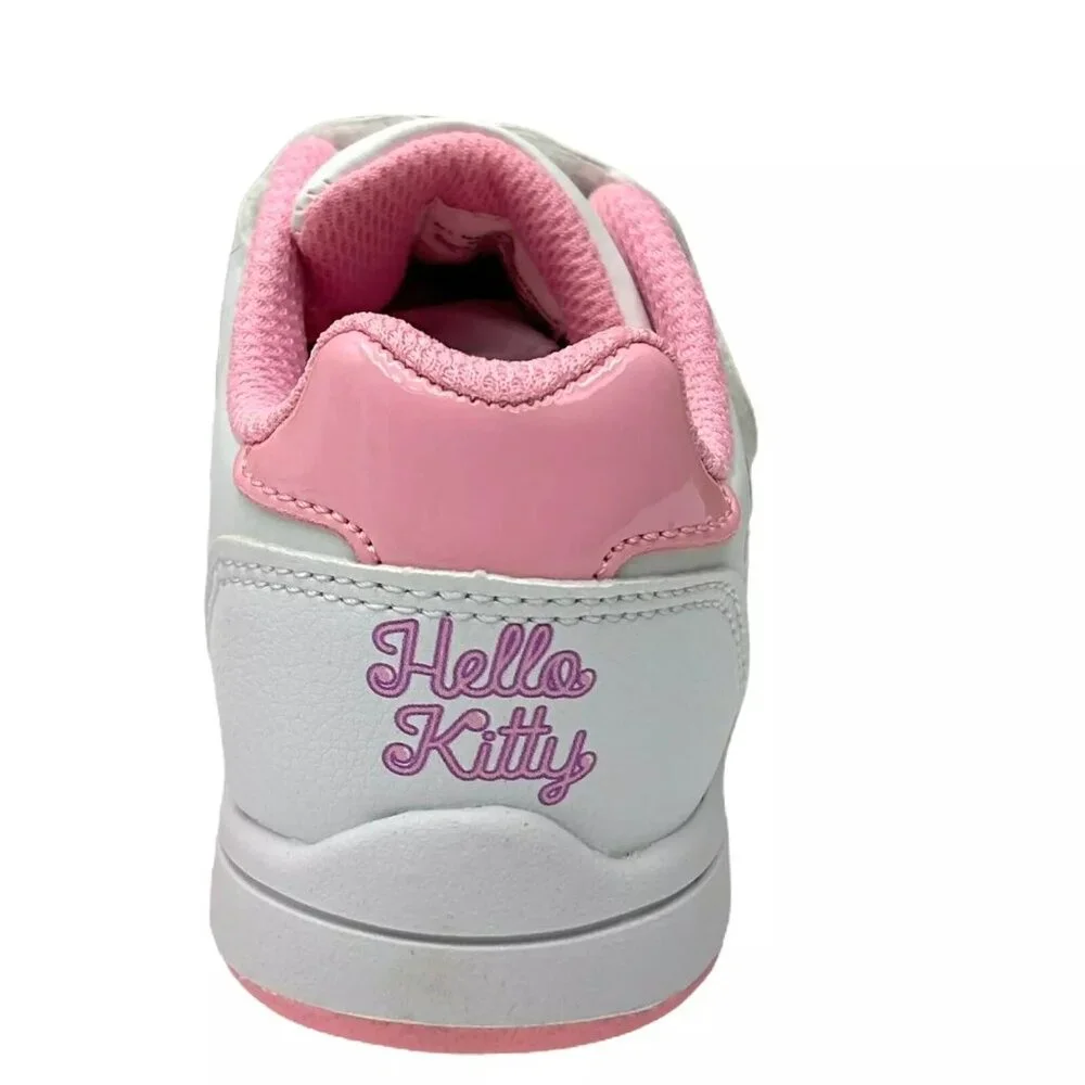 Hello Kitty Toddler Girls Slip-on Sneakers Size 7 White/Pink Lightweight & Comfy
